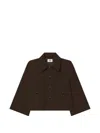 Frame Pointed-collar Swing Jacket In Brown