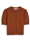 Frame The Cashmere Pointelle Cardi Chestnut