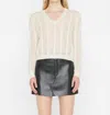 Frame Pointelle Cashmere Ruched Sweater In Off White In White