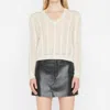 FRAME POINTELLE CASHMERE RUCHED SWEATER