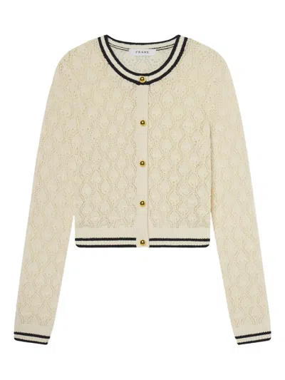 FRAME POINTELLE-KNIT CARDIGAN