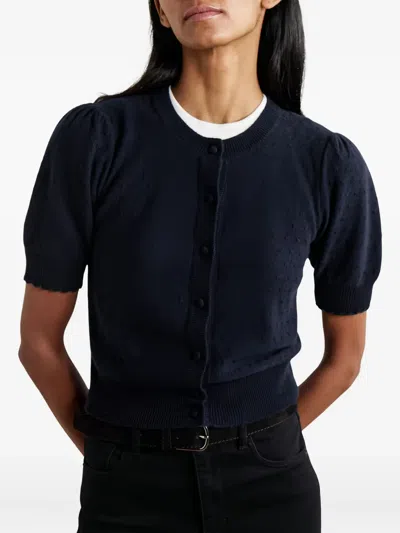 FRAME POINTELLE-KNIT CARDIGAN
