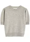 Frame Pointelle-knit Cashmere Jumper In Grey