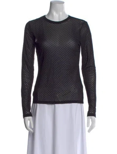 Pre-owned Frame Polka Dot Print Crew Neck Top In Blue