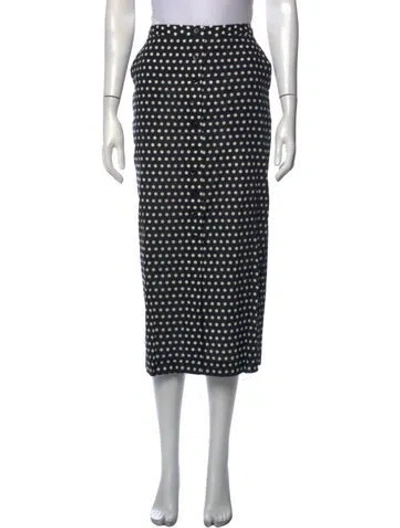 Pre-owned Frame Polka Dot Print Midi Length Skirt W/ Tags In Black