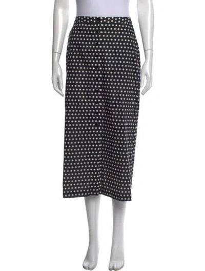Pre-owned Frame Polka Dot Print Midi Length Skirt W/ Tags In Blue