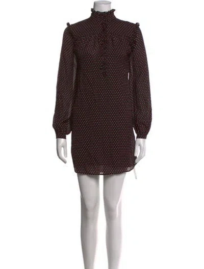 Pre-owned Frame Polka Dot Print Mini Dress In Black/red