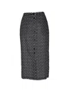 Frame The Dot Front Button Midi Skirt In Black