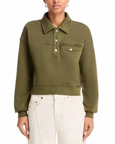 Frame Polo Henley Sweatshirt In Surplus