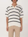Frame Striped Polo Sweater Black Stripe In White