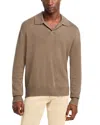 Frame Men's Wool-silk Polo Sweater In Soft Mocha