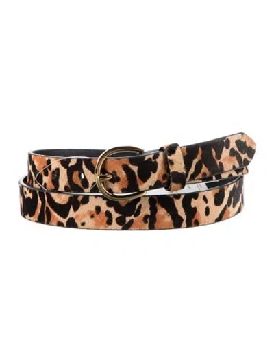Pre-owned Frame Ponyhair Waist Belt In Brown