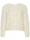 Frame Popcorn Knit Pullover In Cream In White