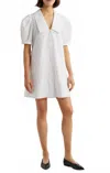 Frame Poplin Sailor Mini Dress In White In White