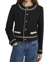 Frame Button Embellished Jacket In Black