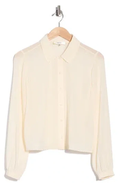 Frame Prim Silk Button-up Shirt In Cream
