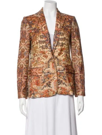 Pre-owned Frame Printed Blazer In Orange