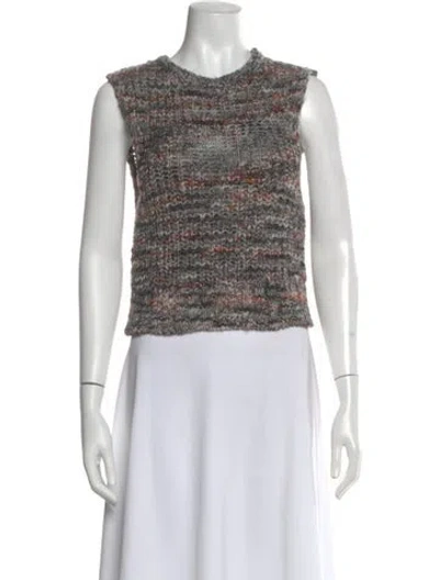 Pre-owned Frame Printed Crew Neck Sweater In Gray