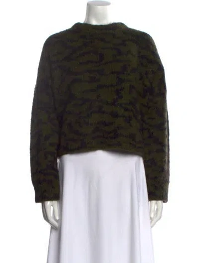 Pre-owned Frame Printed Crew Neck Sweater In Green
