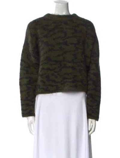 Pre-owned Frame Printed Crew Neck Sweater In Green