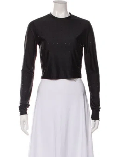 Pre-owned Frame Printed Crew Neck Top In Black