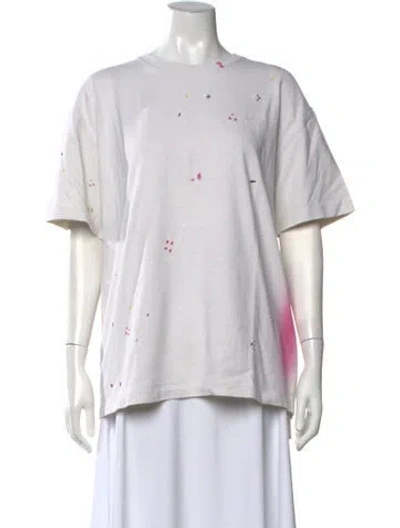 Pre-owned Frame Printed Crew Neck T-shirt In Blue/white