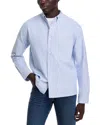 Frame Printed Long Sleeve Button Down Oxford Shirt In Blue Stripe