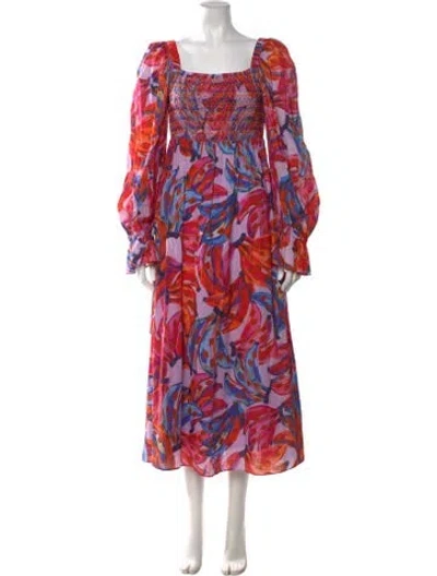 Pre-owned Frame Printed Midi Length Dress In Multicolor