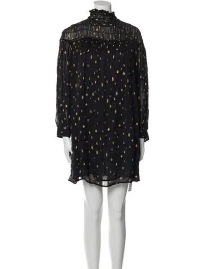 Pre-owned Frame Printed Mini Dress In Black