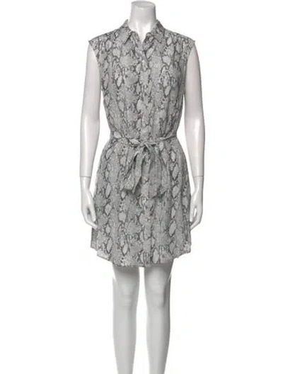 Pre-owned Frame Printed Mini Dress In Gray