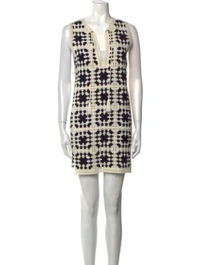 Pre-owned Frame Printed Mini Dress W/ Tags In Neutral