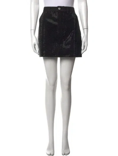 Pre-owned Frame Printed Mini Skirt In Black