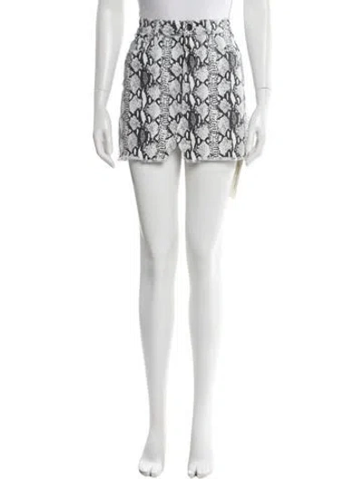 Pre-owned Frame Printed Mini Skirt In White