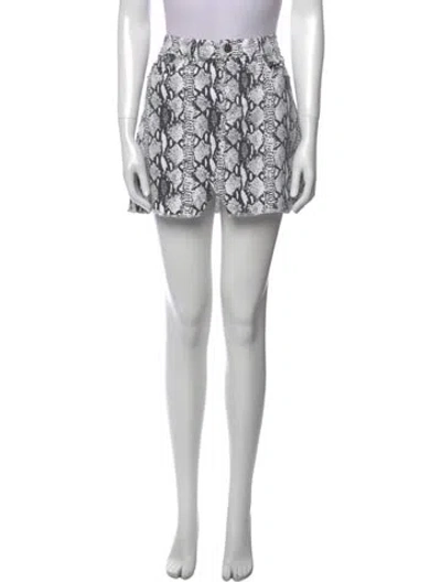 Pre-owned Frame Printed Mini Skirt In White