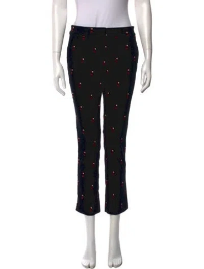 Pre-owned Frame Printed Straight Leg Pants In Black