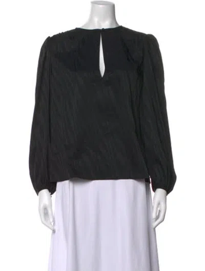 Pre-owned Frame Printed V-neck Blouse In Black