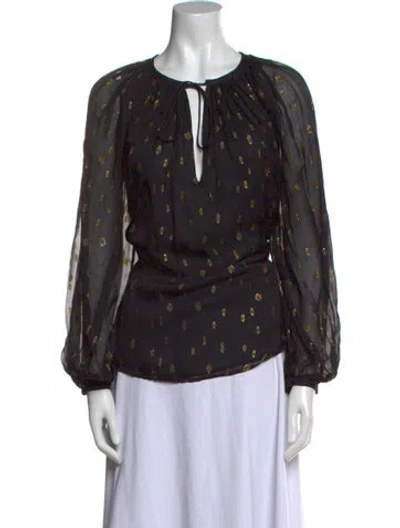 Pre-owned Frame Printed V-neck Blouse In Multi