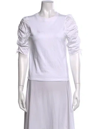 Pre-owned Frame Printed V-neck Blouse In White