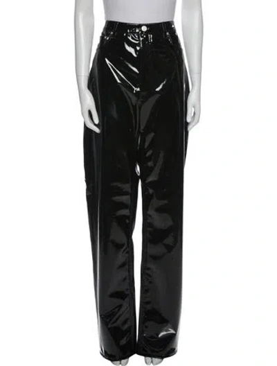 Pre-owned Frame Printed Wide Leg Pants In Black
