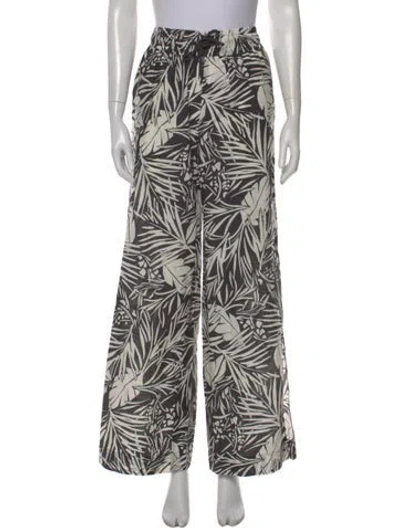 Pre-owned Frame Printed Wide Leg Pants In Multi