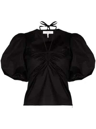 Frame Puff-sleeve Blouse In Black