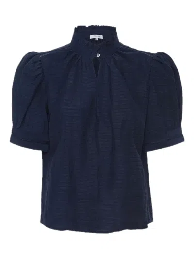 Frame Puff-sleeve Blouse In Blue