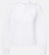 Frame Puff-sleeve Cotton Blouse In White