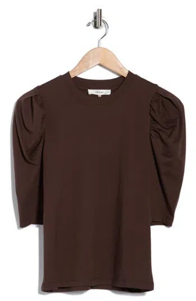 Frame Puff Sleeve Jersey T-shirt In Brown
