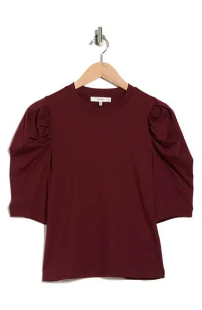 Frame Puff Sleeve Jersey T-shirt In Burgundy