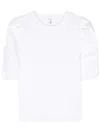 Frame Button-detailed Cotton-jersey T-shirt In White