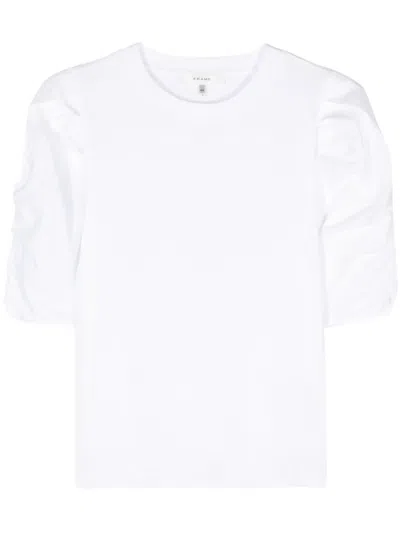 Frame Puff-sleeve Organic Cotton T-shirt In White