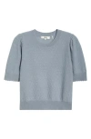 Frame Puff Sleeve Pointelle Cashmere Sweater In Gray