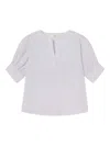 Frame The V-neck Popover In Steel Blue Multi In White