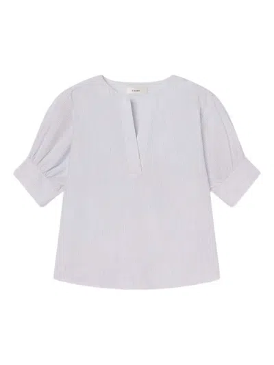 FRAME PUFF-SLEEVE STRIPED TOP